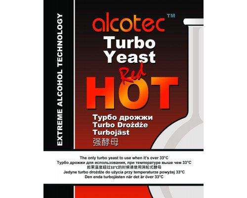 Дрожжи спиртовые Alcotec Turbo Yeast Red Hot, 90 гр.